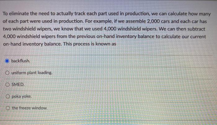 To eliminate the need to actually track each part