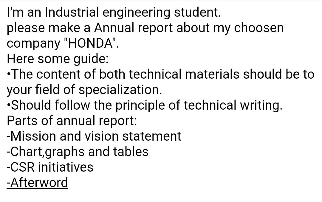 I'm an Industrial engineering student. please