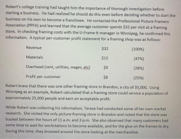 Case Study (20 marks available) Robert and Teresa