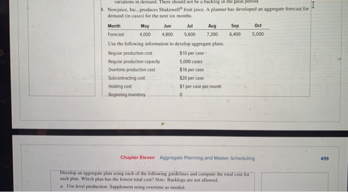 variations in demand. There should not be a