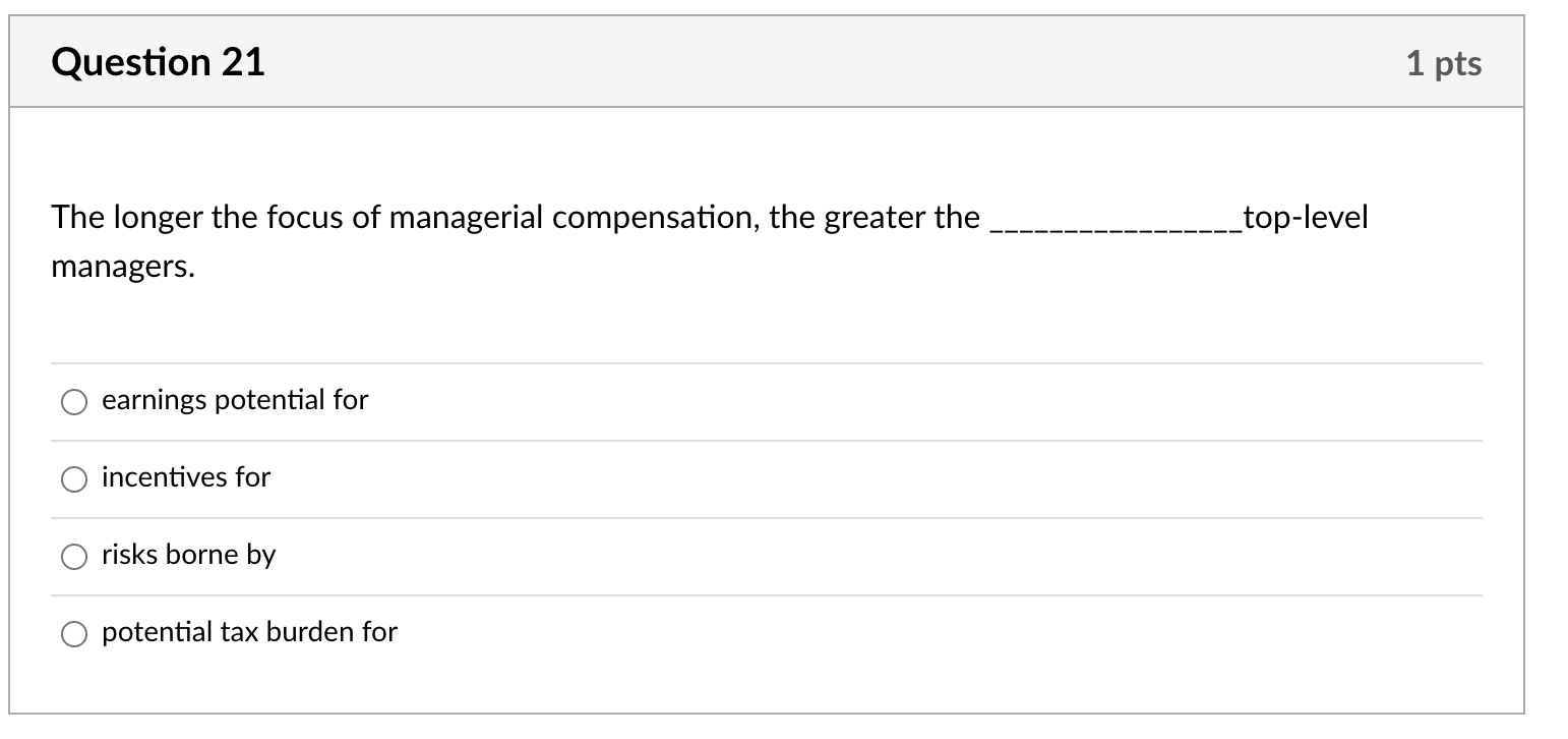 question 21 - 1 pts - The longer the focus of