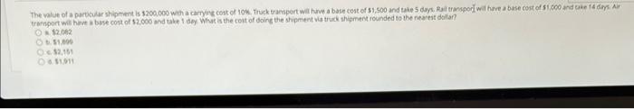 the value of a particular shipment is $2,000,000