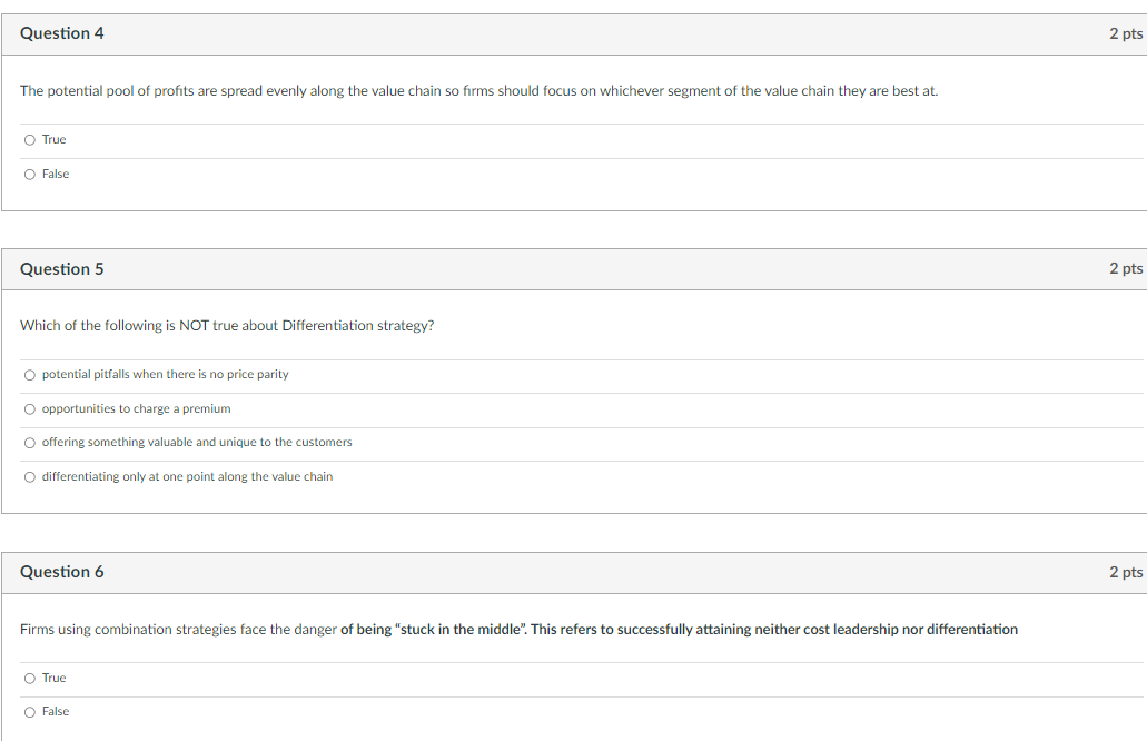 Question 1 Which of the following is NOT true