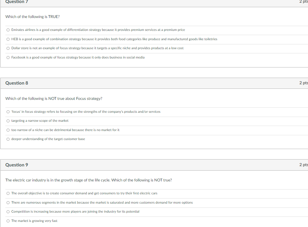 Question 1 Which of the following is NOT true