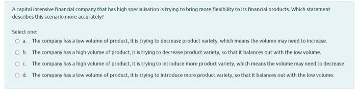 A capital intensive financial company that has