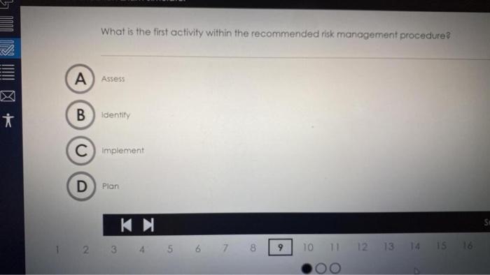 What is the first activity within the recommended