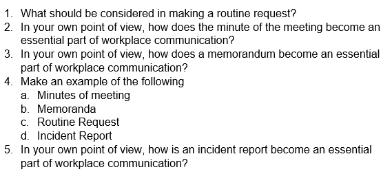 1. What should be considered in making a routine
