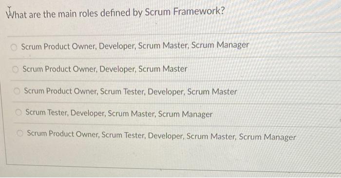 What are the main roles defined by Scrum