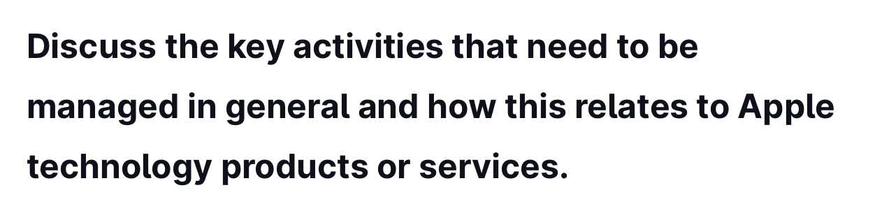 Discuss the key activities that need to be