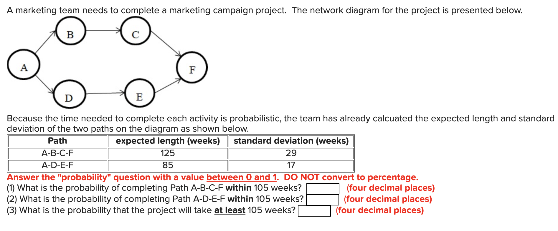 A marketing team needs to complete a marketing