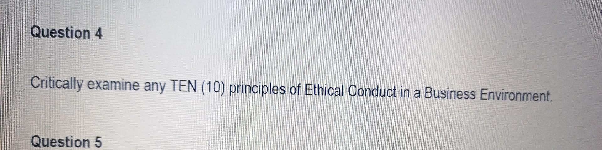 Question 4 Critically examine any TEN (10)