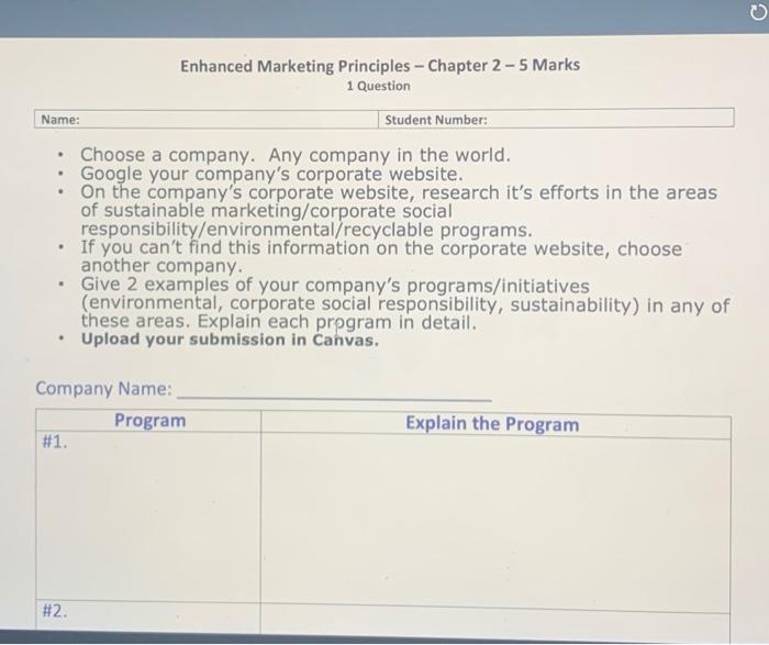 0 Name: . . Enhanced Marketing Principles -