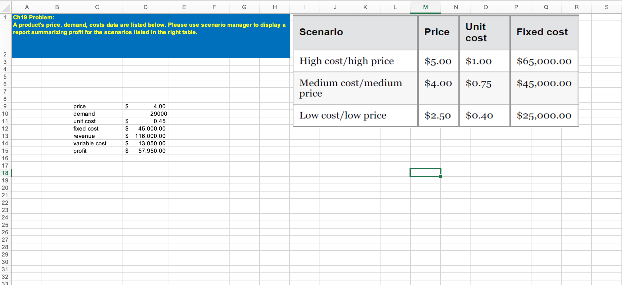 A B D E F G . 1 K L M N P Q R S 1 Ch19 Problem: A