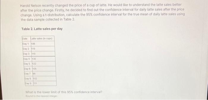 Harold Nelson recently changed the price of a cup