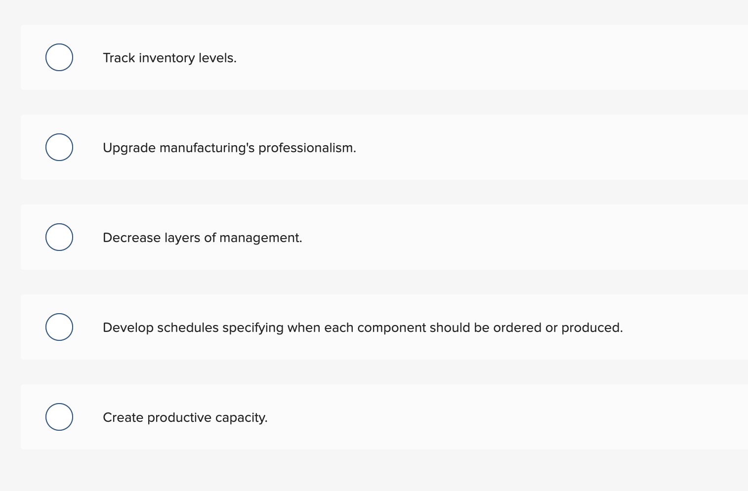 Track inventory levels. Upgrade manufacturing's