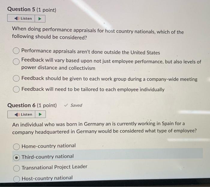 When doing performance appraisals for host