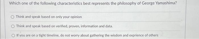 Which one of the following characteristics best