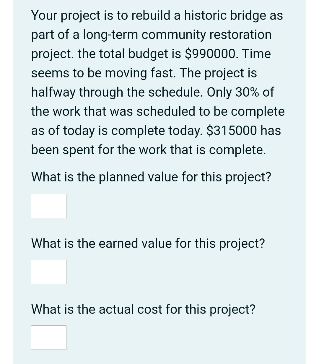 Your project is to rebuild a historic bridge as