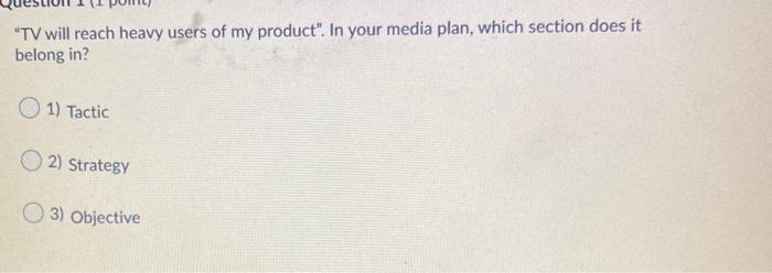 "TV will reach heavy users of my product". In