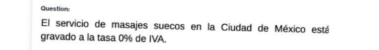 Question: El servicio de masajes suecos en la