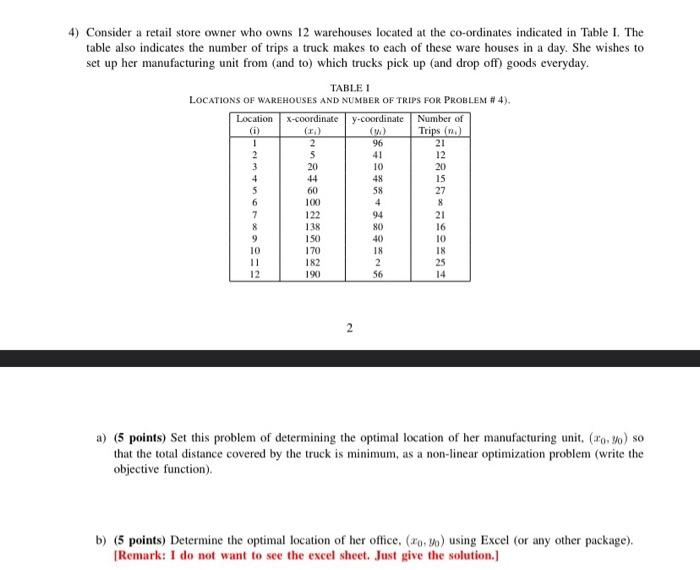 4) Consider a retail store owner who owns 12