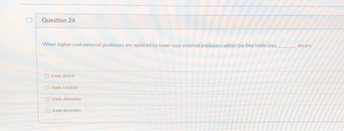 Question 24 When higher-cost external producers