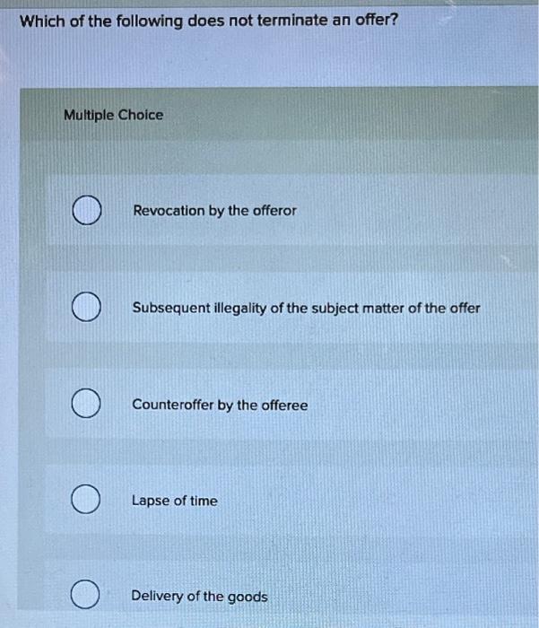 Which of the following does not terminate an
