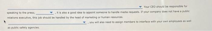Your CEO should be responsible for speaking to