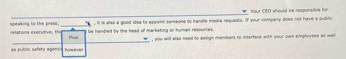 Your CEO should be responsible for speaking to