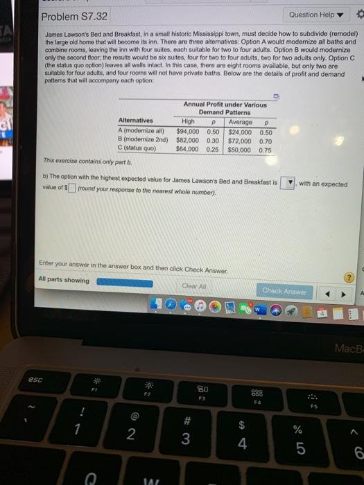 Problem S7.32 Question Help SAL James Lawson's