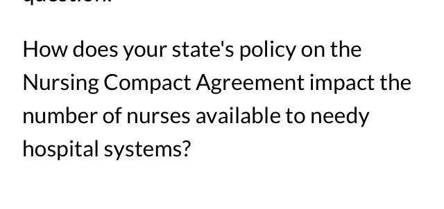 How does your state's policy on the Nursing