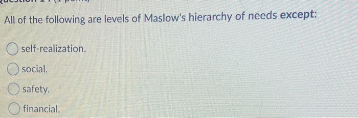 business All of the following are levels of