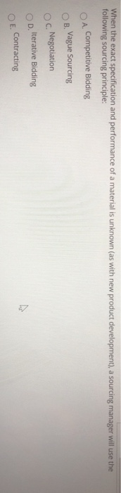 When the exact specification and performance of a