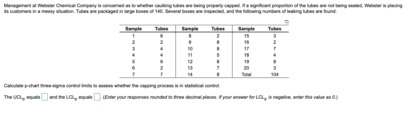 Management at Webster Chemical Company is
