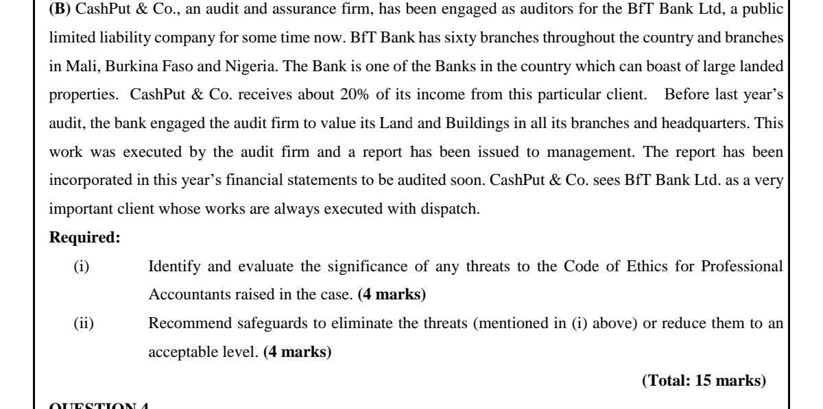 (B) CashPut \& Co., an audit and assurance firm,