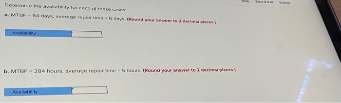 HELP! Het com Determine the availability for each