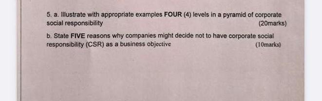 5. a. Illustrate with appropriate examples FOUR