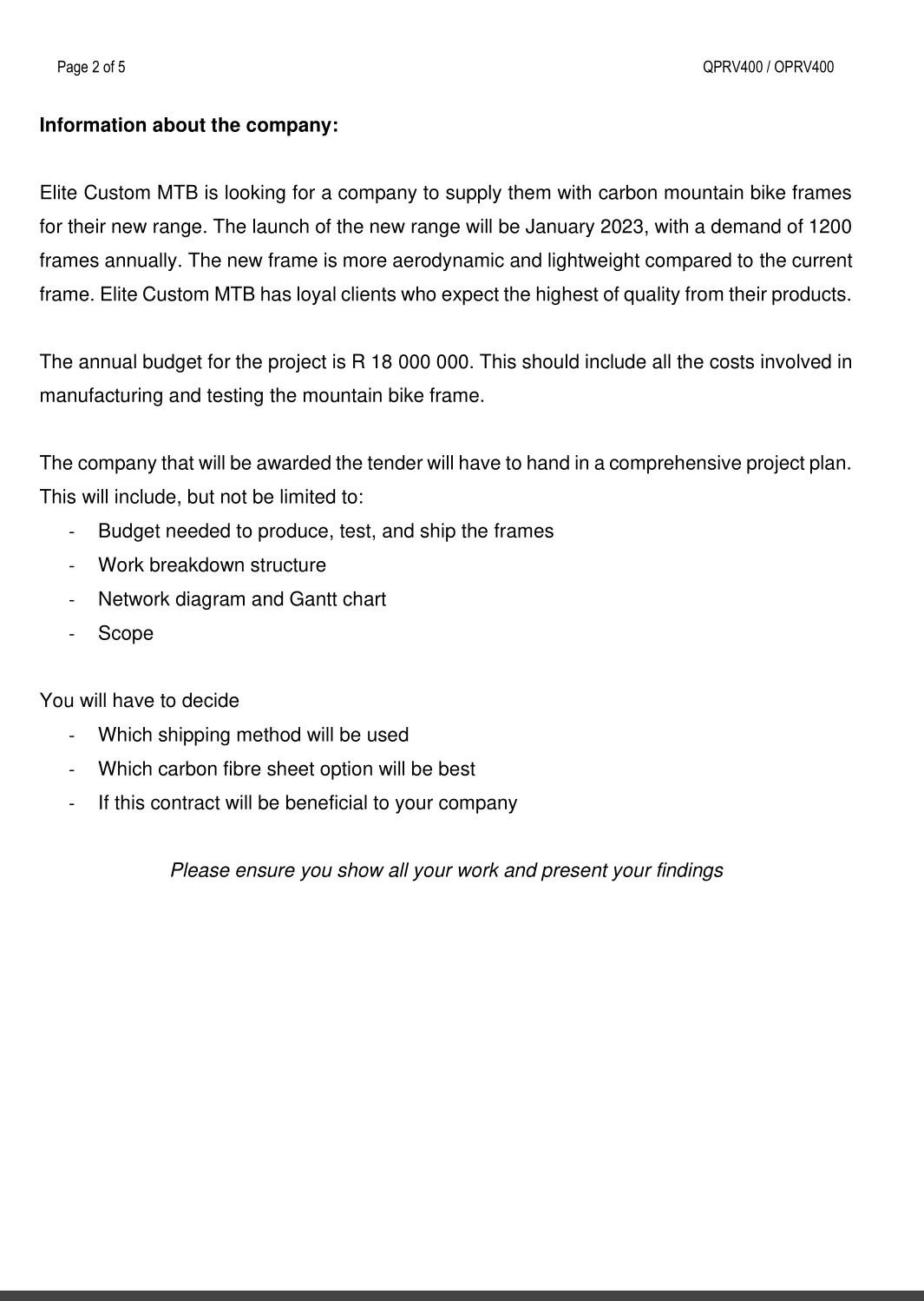 Page 2 of 5 QPRV400 / OPRV400 Information about