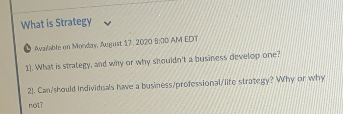 What is Strategy Available on Monday, August 17,