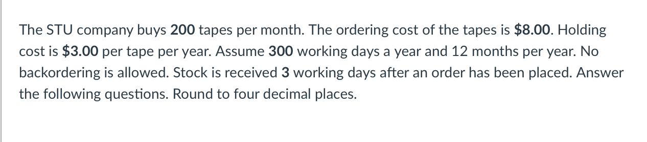 Please show steps on how to solve. The STU