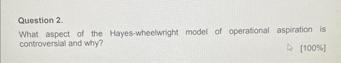 Question 2. What aspect of the Hayes-wheelwright