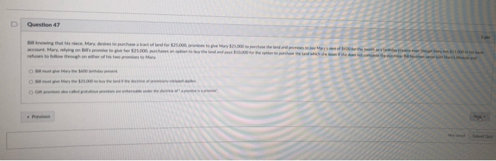 U Question 45 Regarding special contract offers: