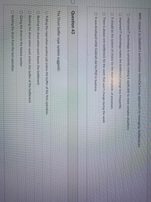 With respect to Goldratt's synchronous