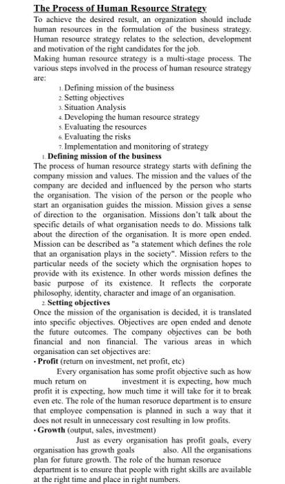 this is the question with Process of Human