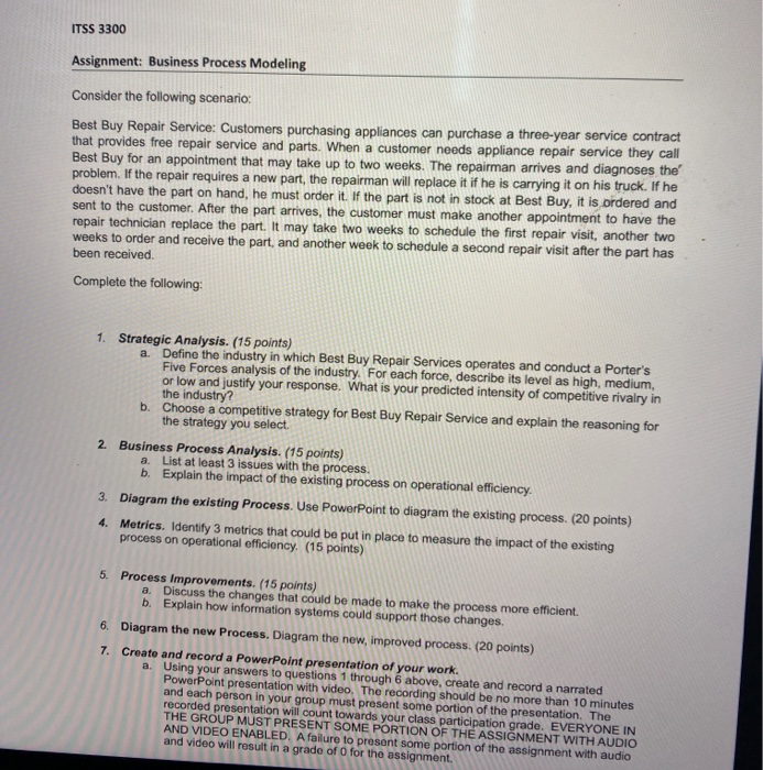 ITSS 3300 Assignment: Business Process Modeling