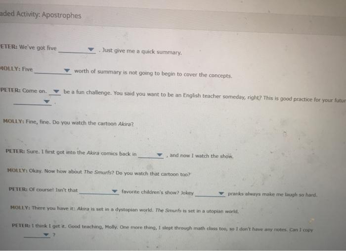 apostrophes question for my business class 1. The