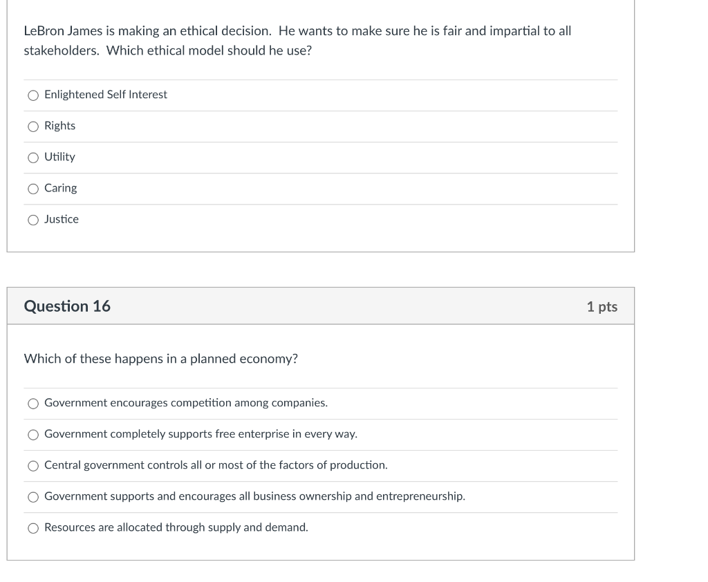 LeBron James is making an ethical decision. He
