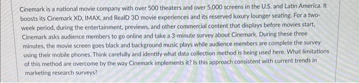 Cinemark is a national movie company with over