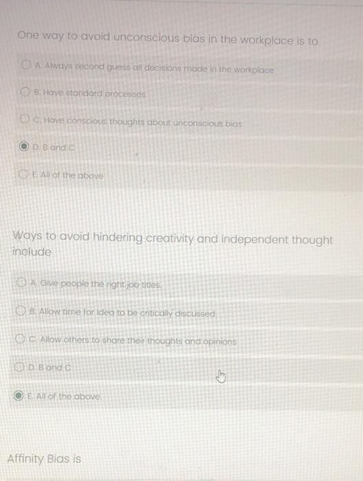 One way to avoid unconscious bias in the
