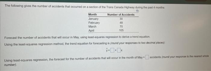 Forecast the number of accidents that will occur